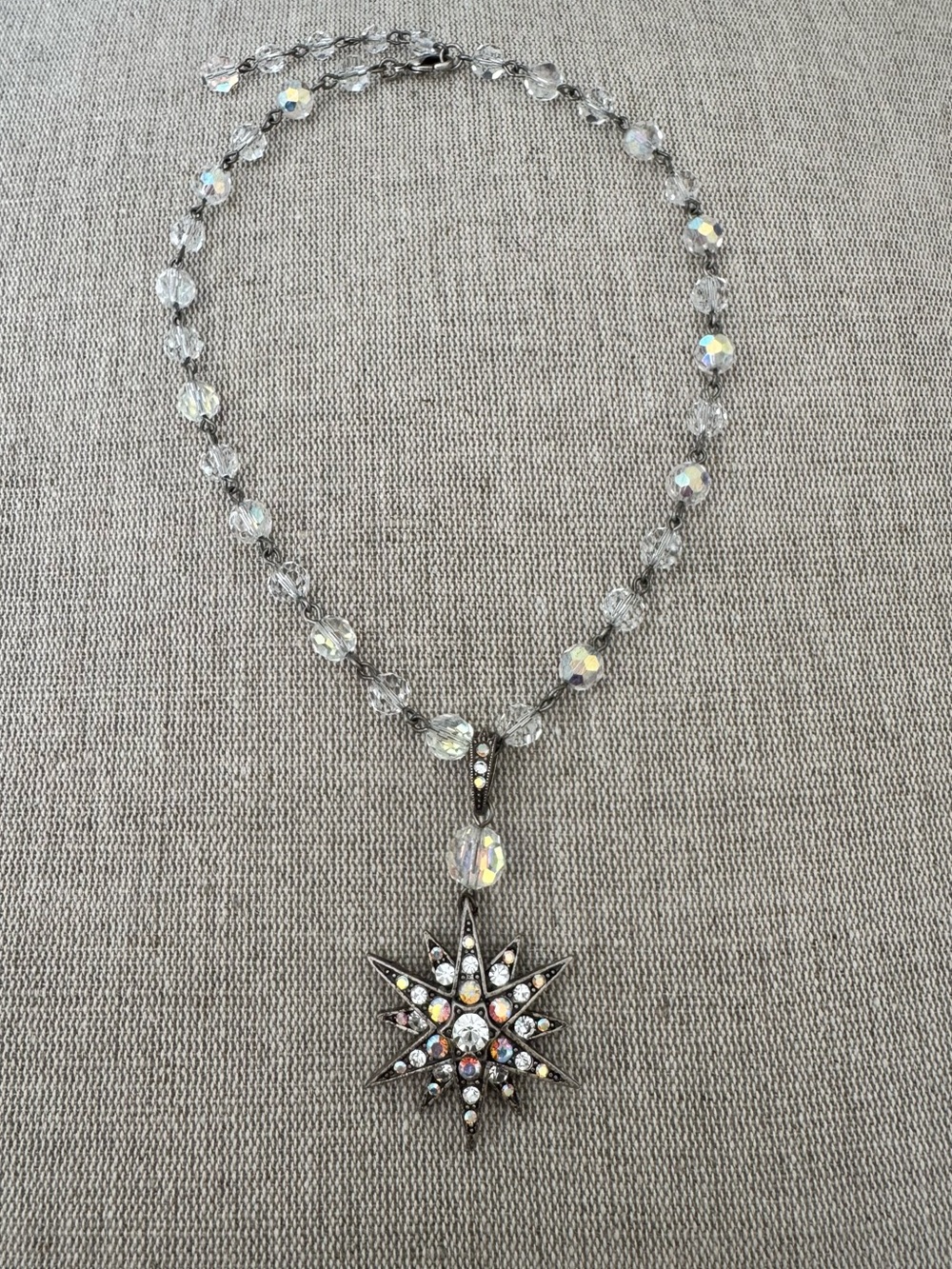 Sweet Romance USA Crystal Rhinestone Starburst Necklace